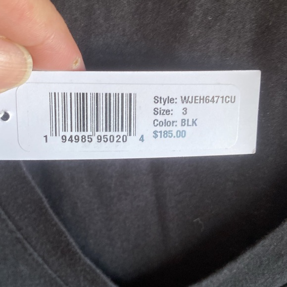 James Perse NWT Black Vneck Short Sleeve Dropped Waist Tshirt Midi Dress Size 3 - Picture 10 of 13